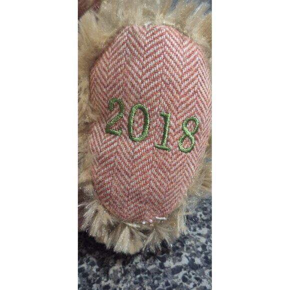 Pier 1 Imports Christmas 2018 Caleb 16" Teddy Bear Plush Holiday w Plaid Bow - Picture 4 of 7